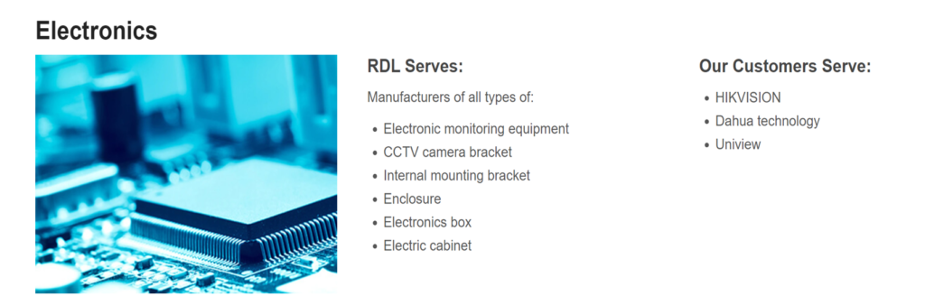 Sheet metal applied in Electronics industry 